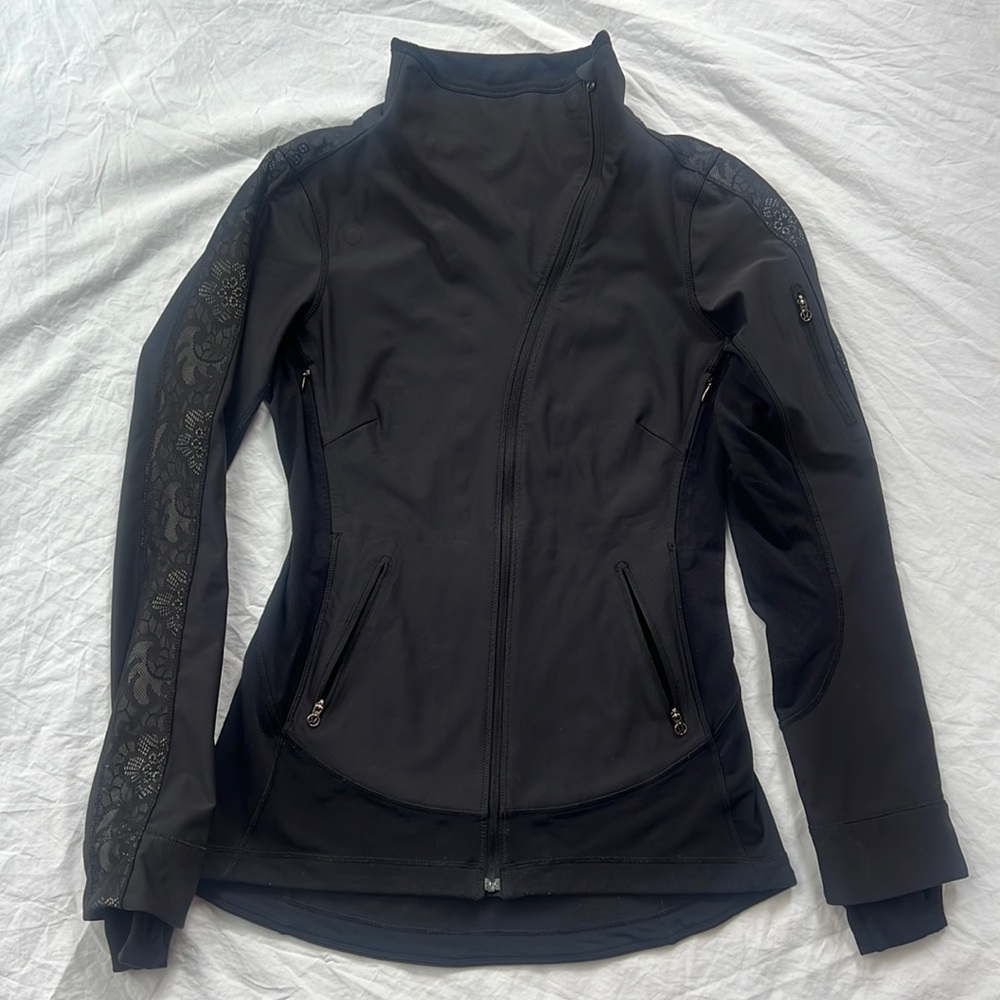 🔥 Lululemon Nulux Reflective Running Jacket Slim Fit Black Women Sz 4